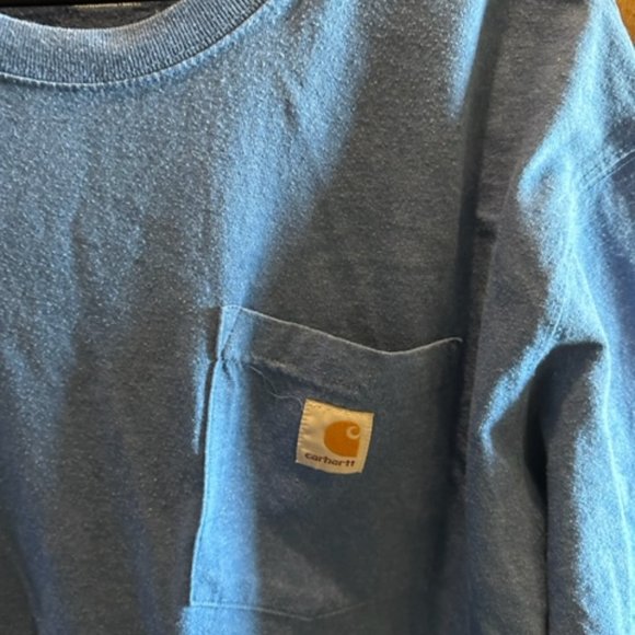 Men's XL Loose Fit Carhartt Blue Short Sleeve T-Shirt - Picture 2 of 5